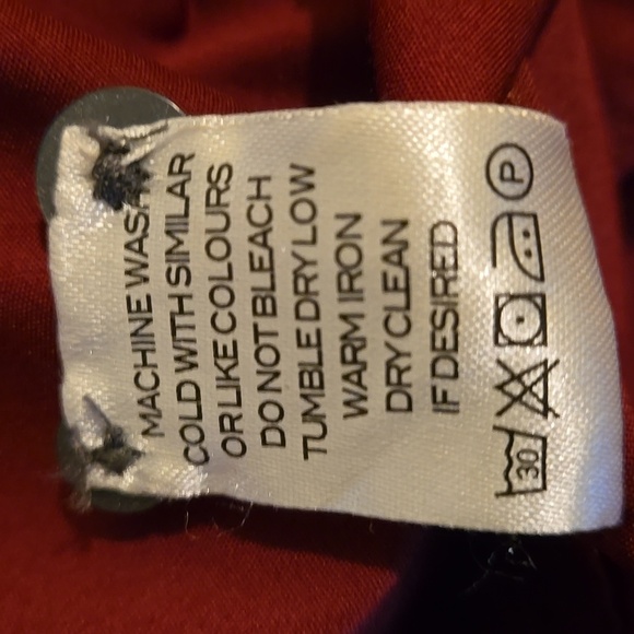 Mix & NY Slim Fit Dress Shirt Burgundy Button Down Long Sleeve Men size XXL - Picture 11 of 11